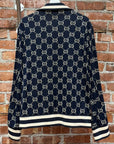 GUCCI GG PATTERN TRACK JACKET ‘NAVY/RED’