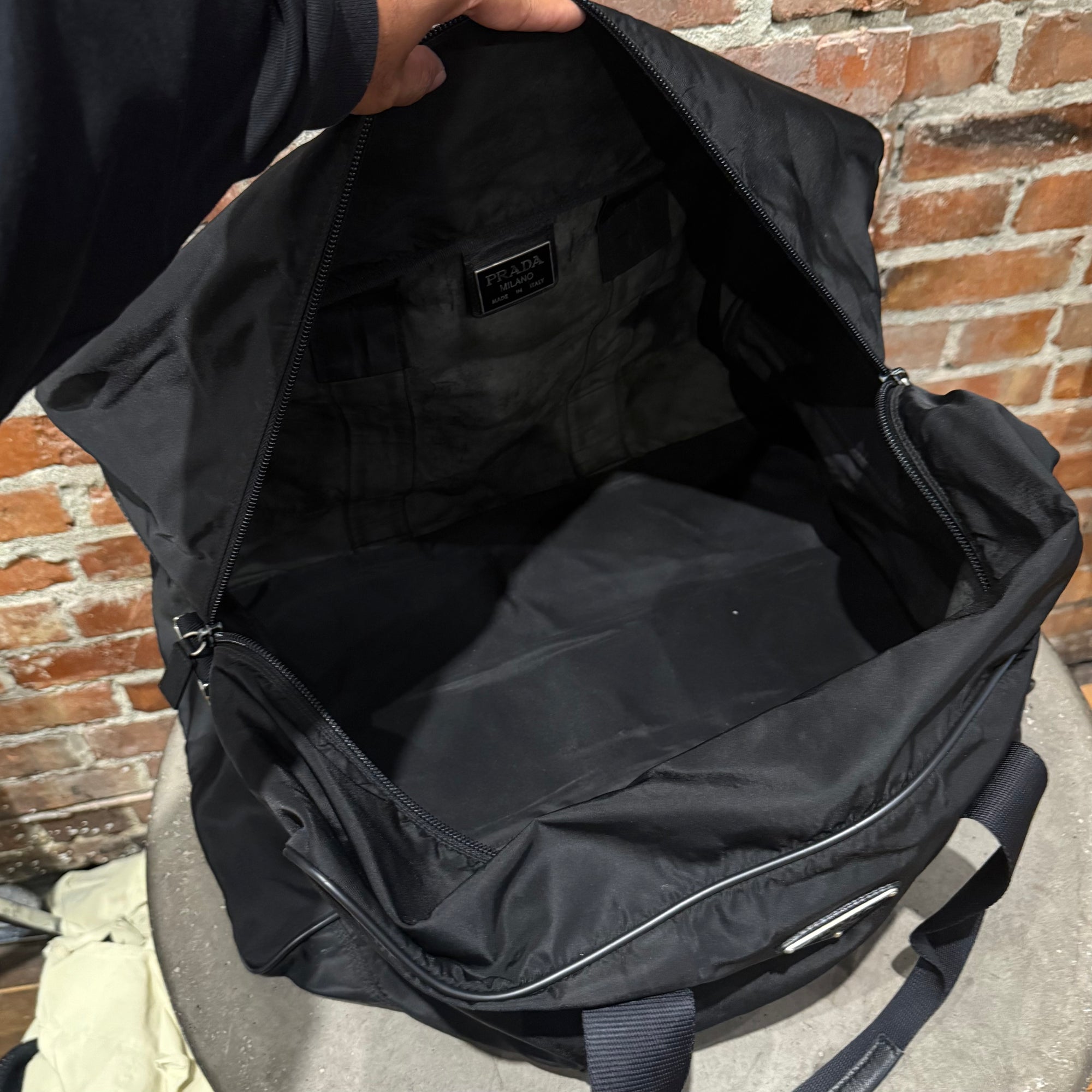 PRADA TESSUTO NYLON LARGE DUFFLE BAG ‘BLACK’