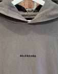 BALENCIAGA SS22 MINI LOGO HOODIE ‘ASH’