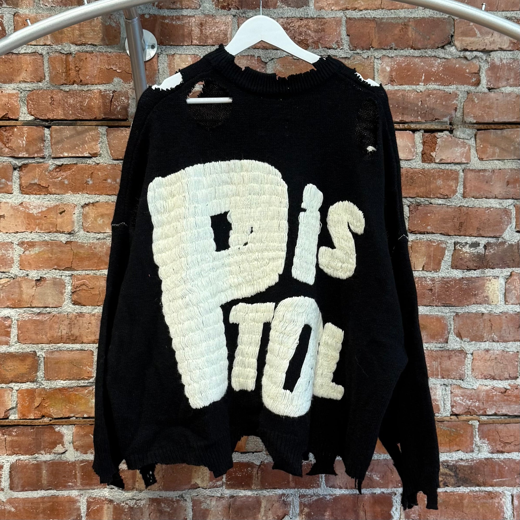 SAINT MICHAEL X SEX PISTOLS GRUNGE KNIT SWEATER ‘BLACK’