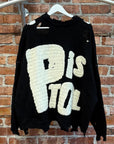 SAINT MICHAEL X SEX PISTOLS GRUNGE KNIT SWEATER ‘BLACK’