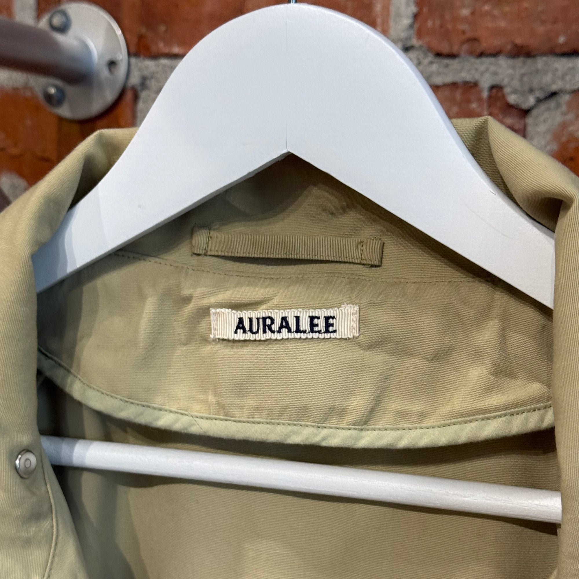 AURALEE WOOL MAX CANVAS HOODED JACKET ‘KHAKI’