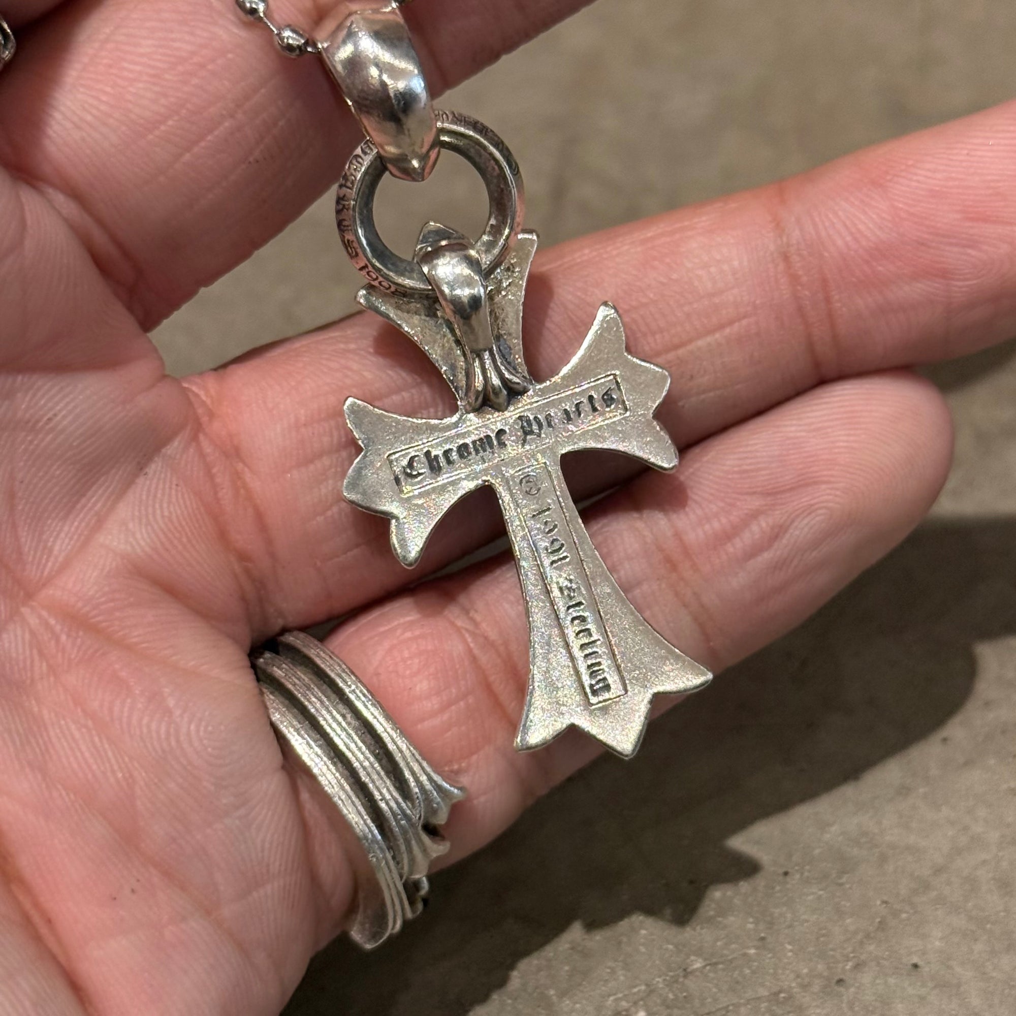 CHROME HEARTS SMALL CROSS W/ BALE NECKLACE ‘SILVER’