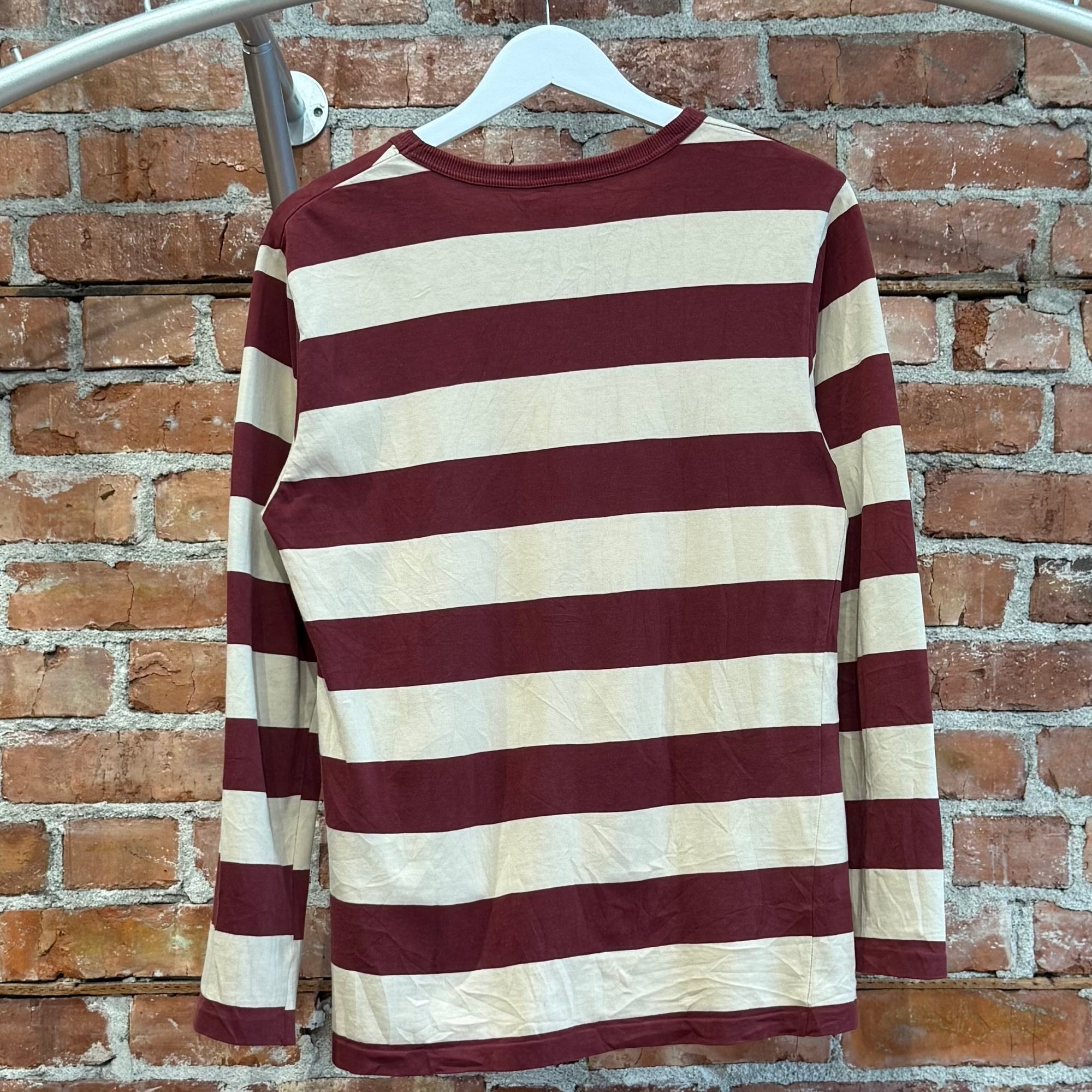 HYSTERIC GLAMOUR STRIPED LONGSLEEVE ‘BURGUNDY/CREAM’