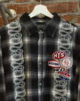 HYSTERIC GLAMOUR SNAKE PRINT PATCH FLANNEL  ‘GREY’