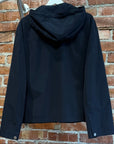 HERMES HOODED BLOUSON LEATHER DETAIL JACKET ‘NAVY’