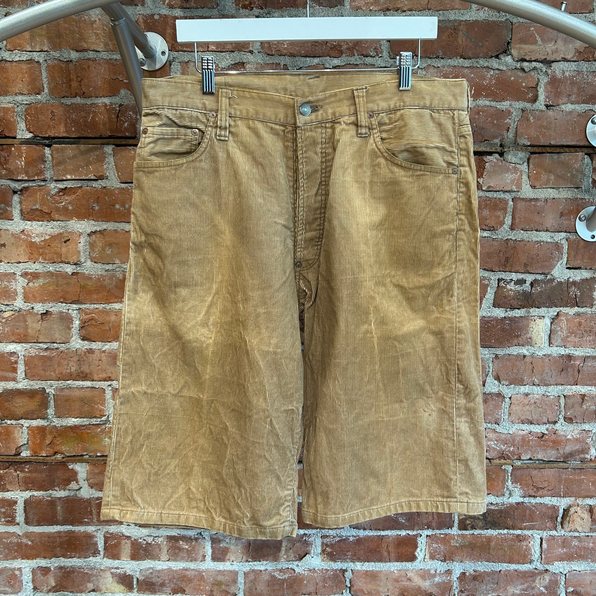 EVISU CORDUROY CHAINSTITCH SHORTS 'TAN'