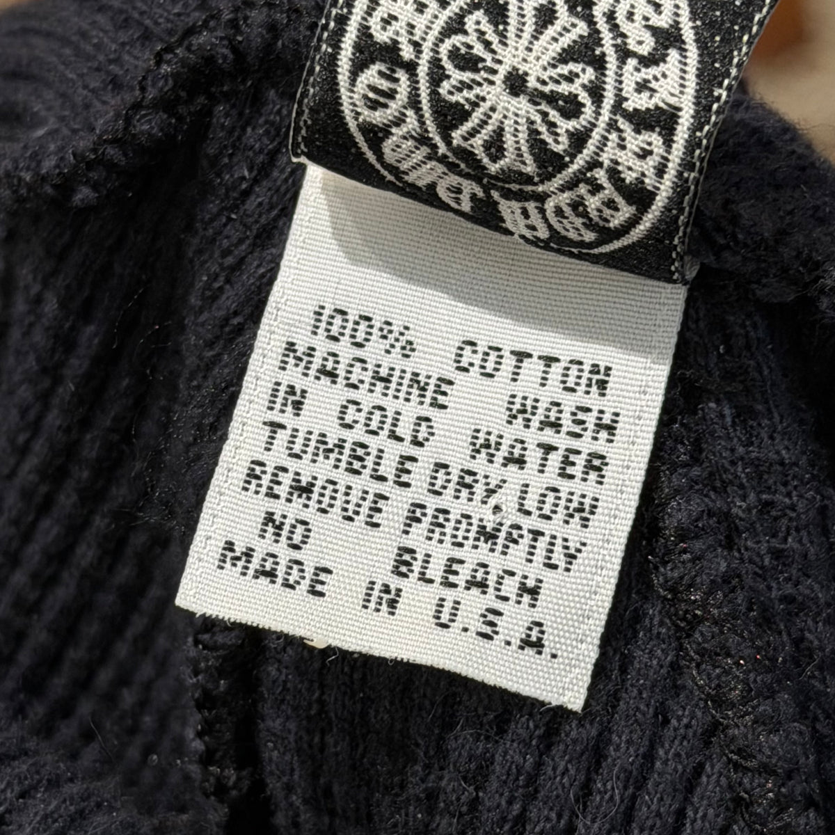 CHROME HEARTS FLORAL CROSS SKULL CAP BEANIE ‘BLACK’