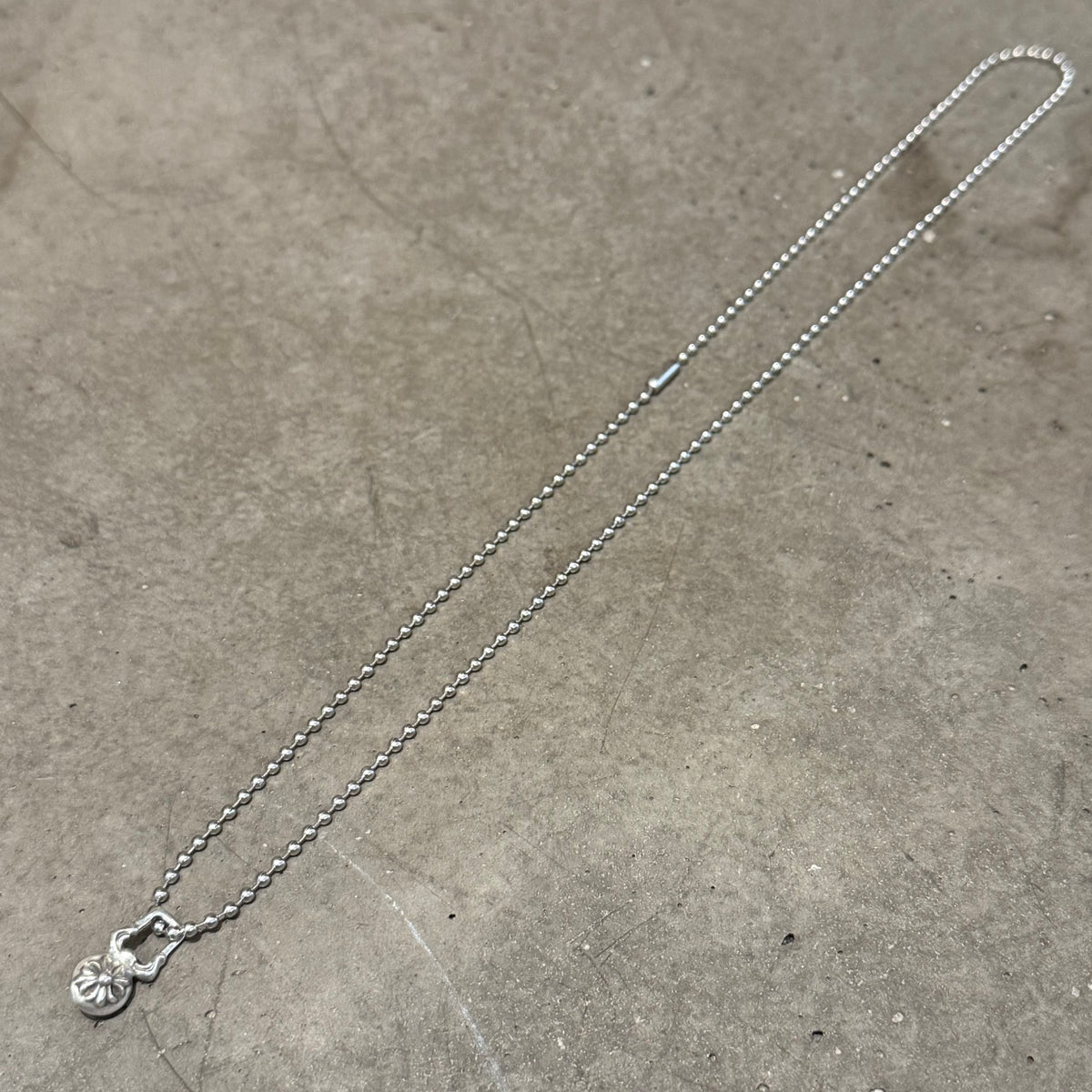 CHROME HEARTS CROSS BALL ZIPPER NECKLACE ‘SILVER’