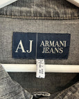 ARMANI 00S VINTAGE BIG LOGO DENIM JACKET ‘WASHED GRAY’