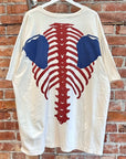 KAPITAL KOUNTRY OVERSIZED BONES TEE ‘BLUE/RED’