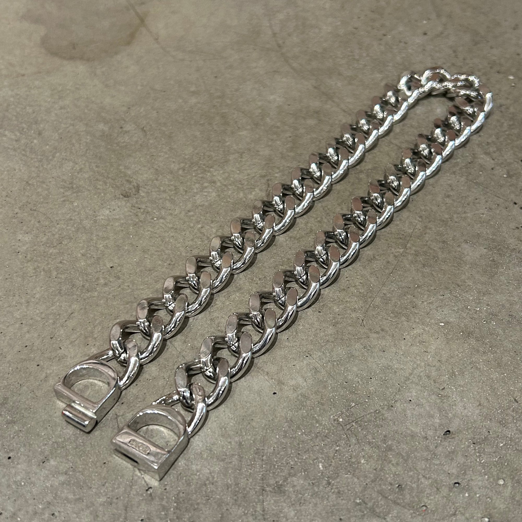 DIOR CD ICON CHAIN NECKLACE 'SILVER'