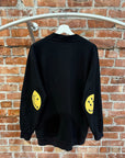 KAPITAL SMILEY FACE PATCH CARDIGAN ‘BLACK’