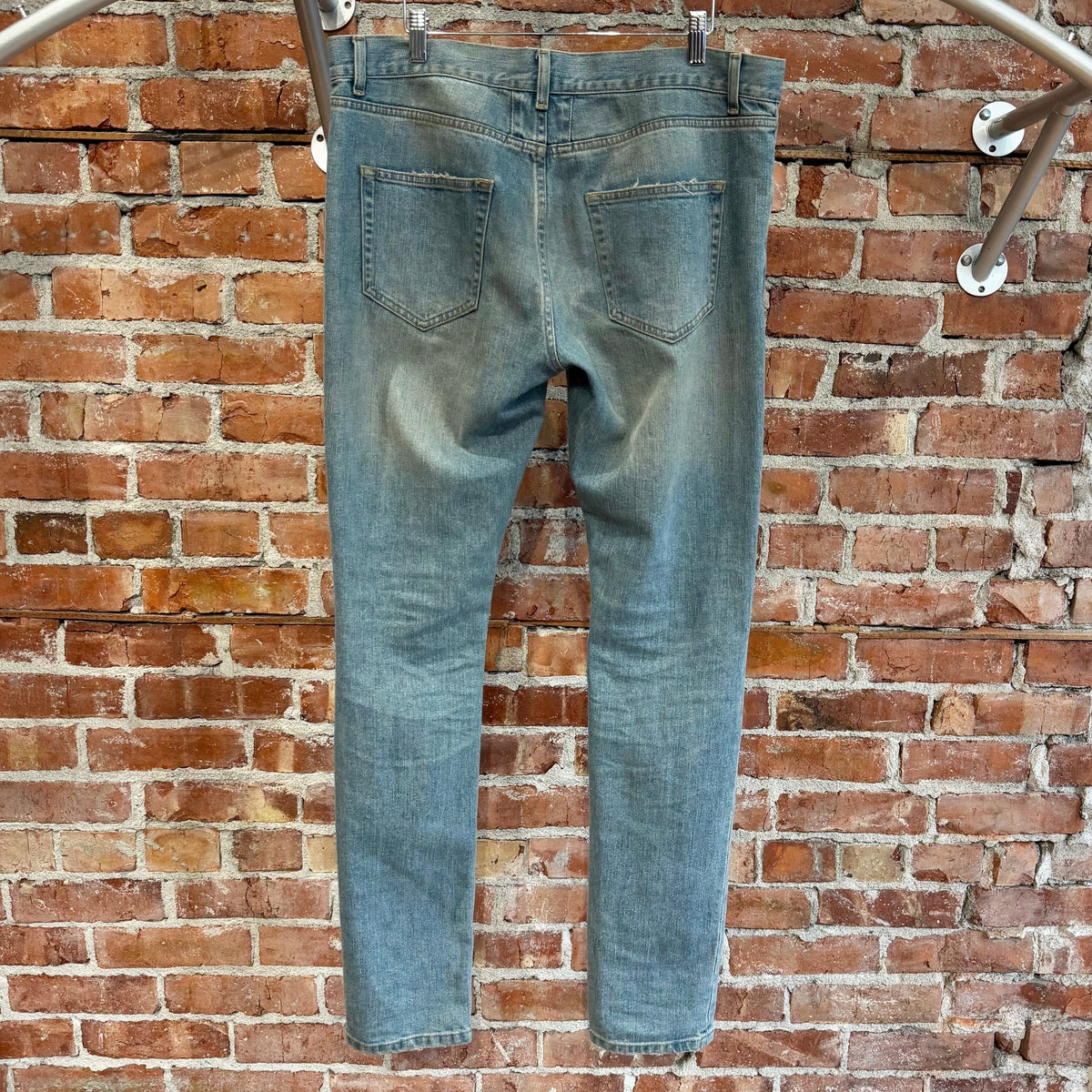 SAINT LAURENT SS15 D02 KNIFE CUT DENIM ‘MUD WASH BLUE’