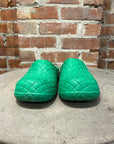 BOTTEGA VENETA WOVEN MULE SLIDES ‘GREEN’