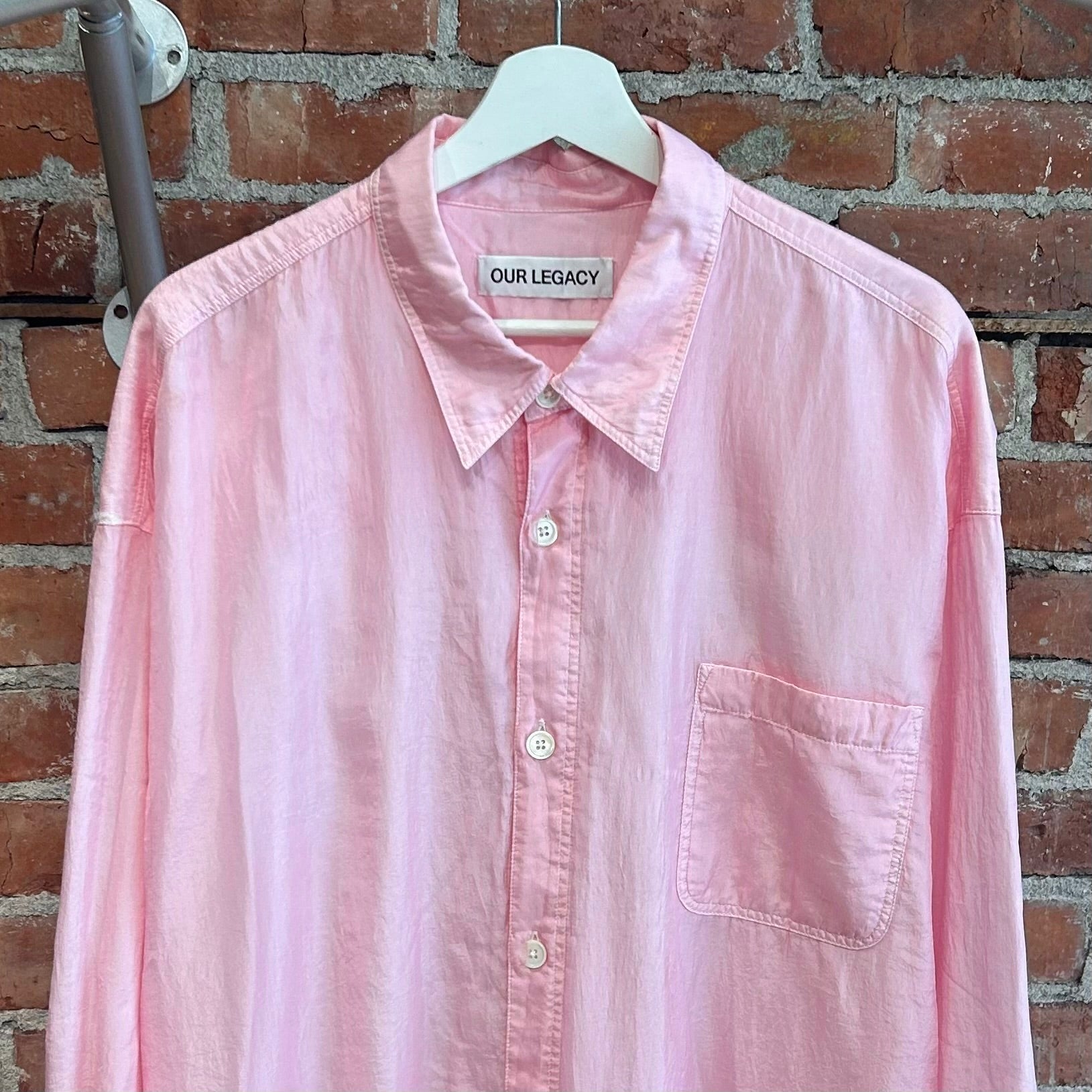 OUR LEGACY DARLING COTTON SILK SHIRT ‘BABY PINK’