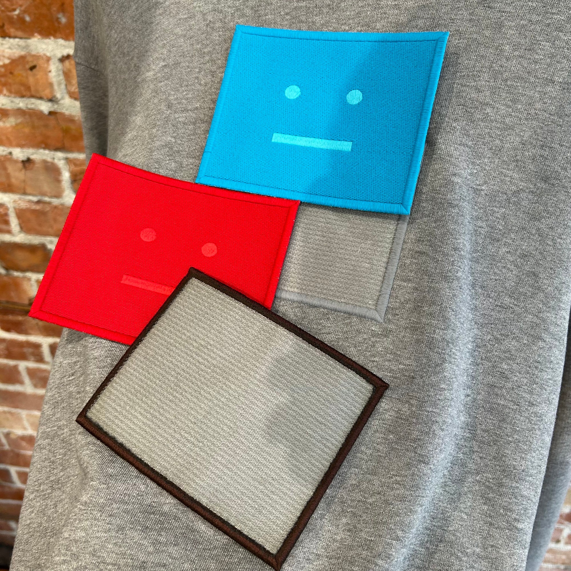 ACNE STUDIOS MELANGE FACE PATCH HOODIE ‘GREY’