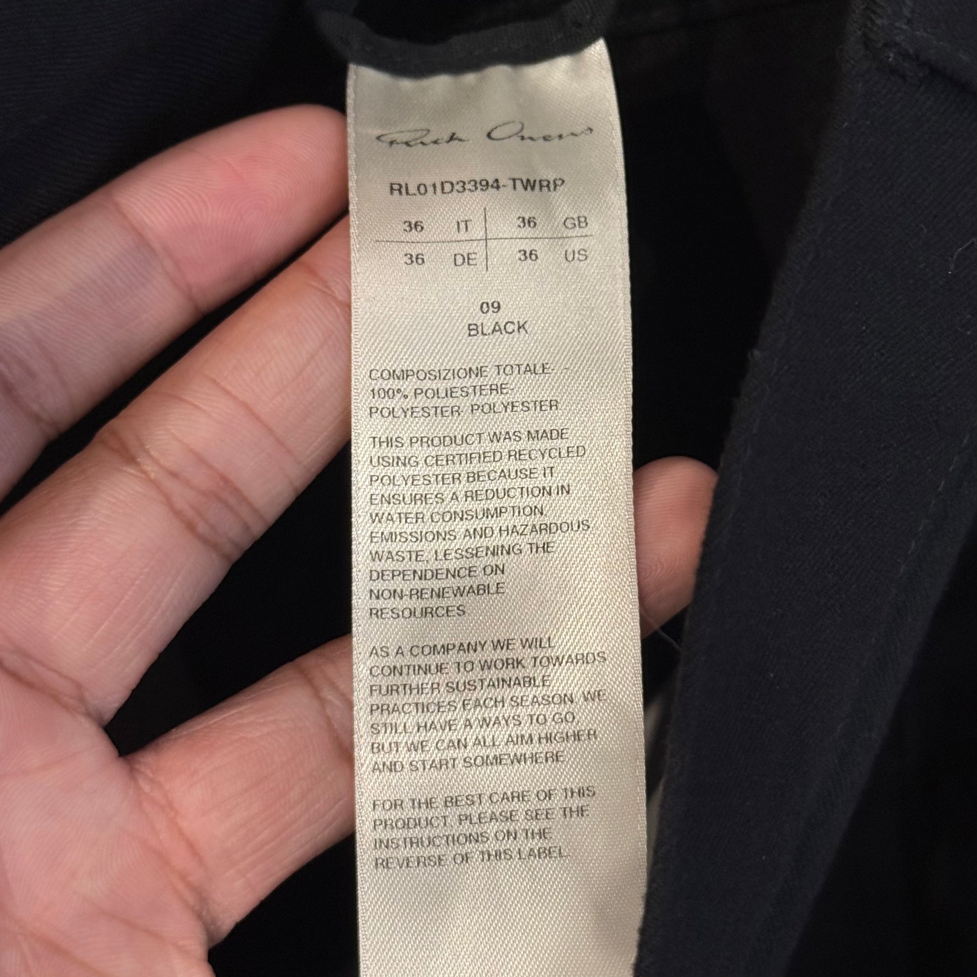 RICK OWENS SS24 LIDO JIM CUT JEANS ‘BLACK’