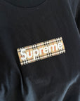 SUPREME SS22 BURBERRY BOX LOGO TEE ‘BLACK/BROWN’