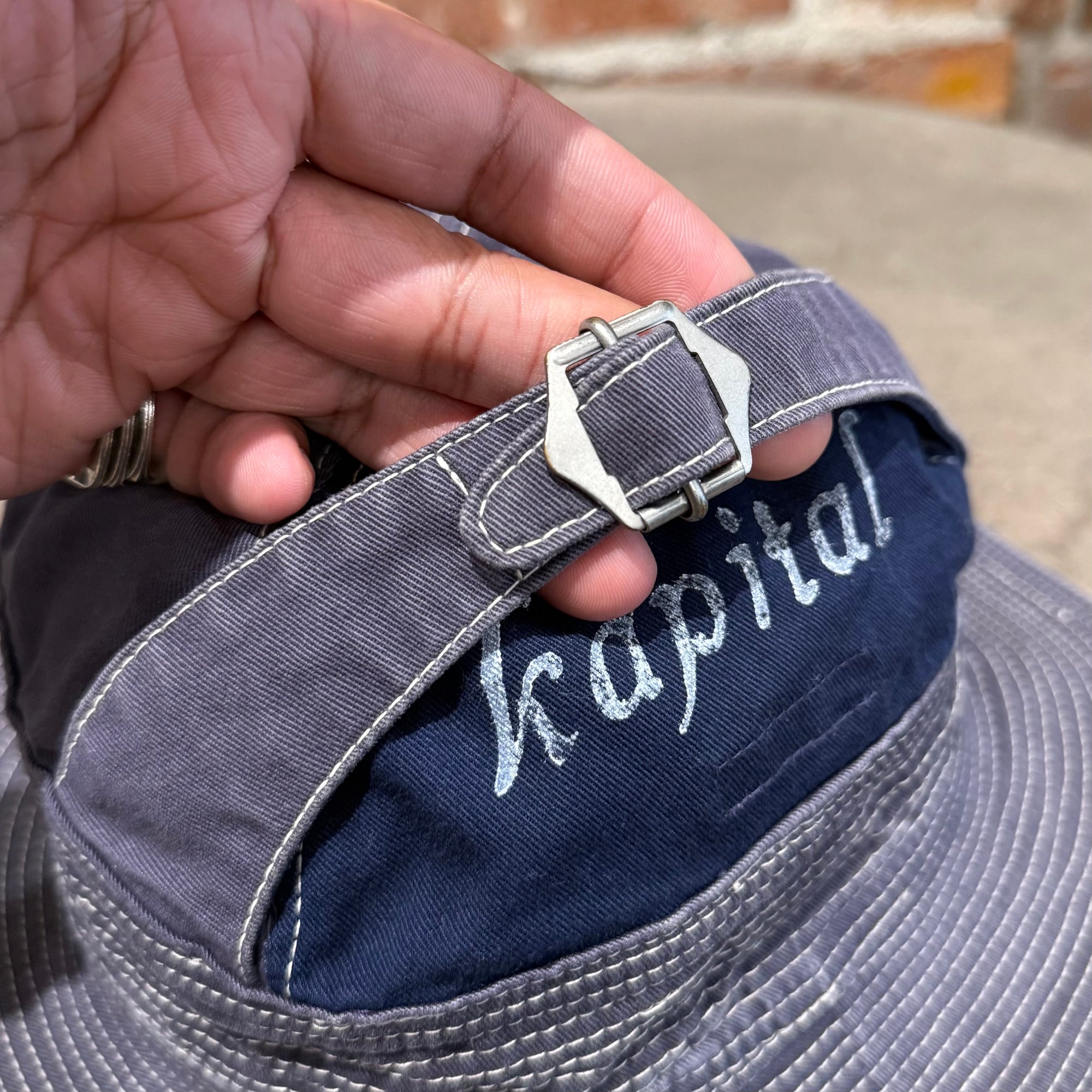 KAPITAL OLD MAN AND THE SEA BUCKET HAT ‘INDIGO’