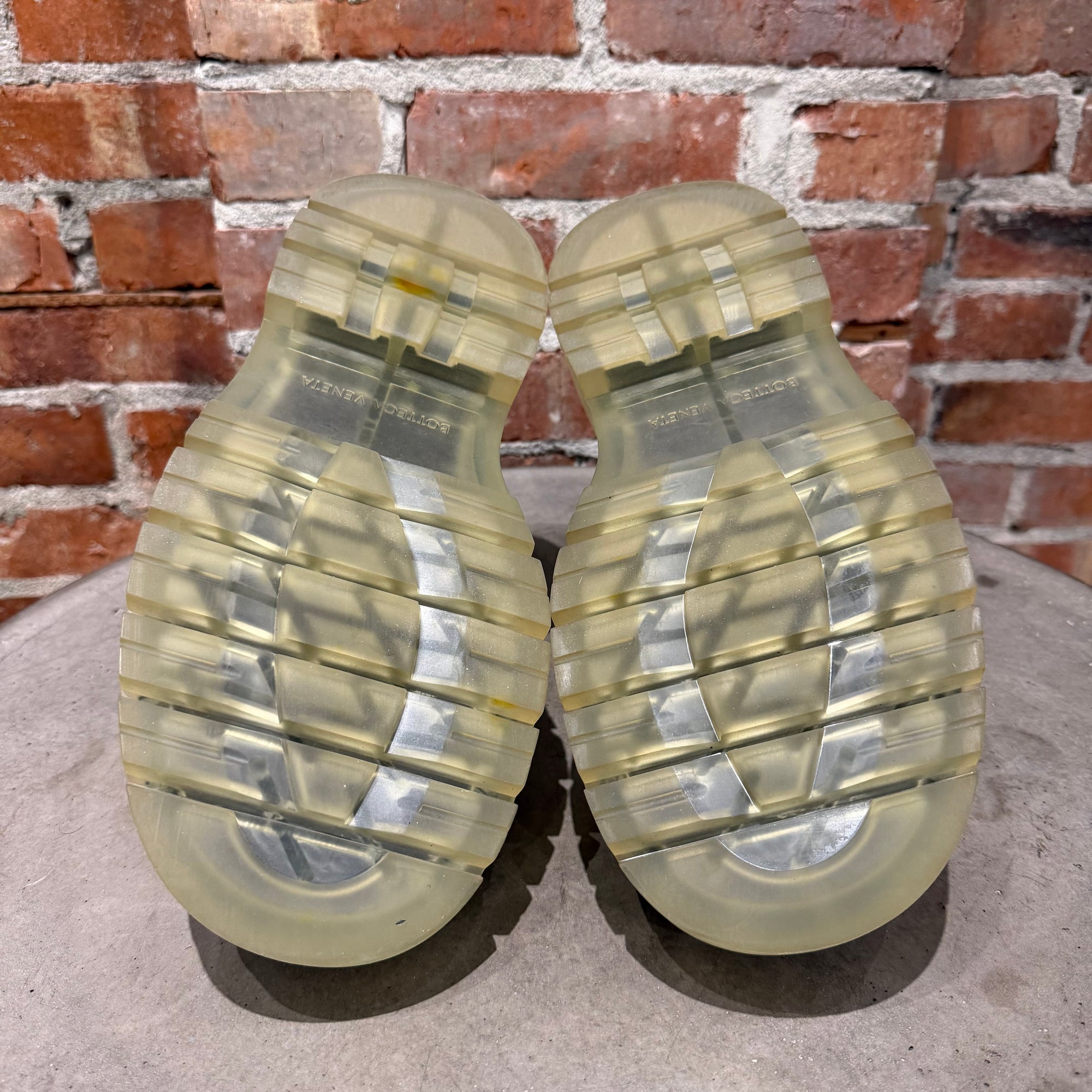 BOTTEGA VENETA TIRE LUG BOOTS ‘BLACK/TRANSLUCENT’