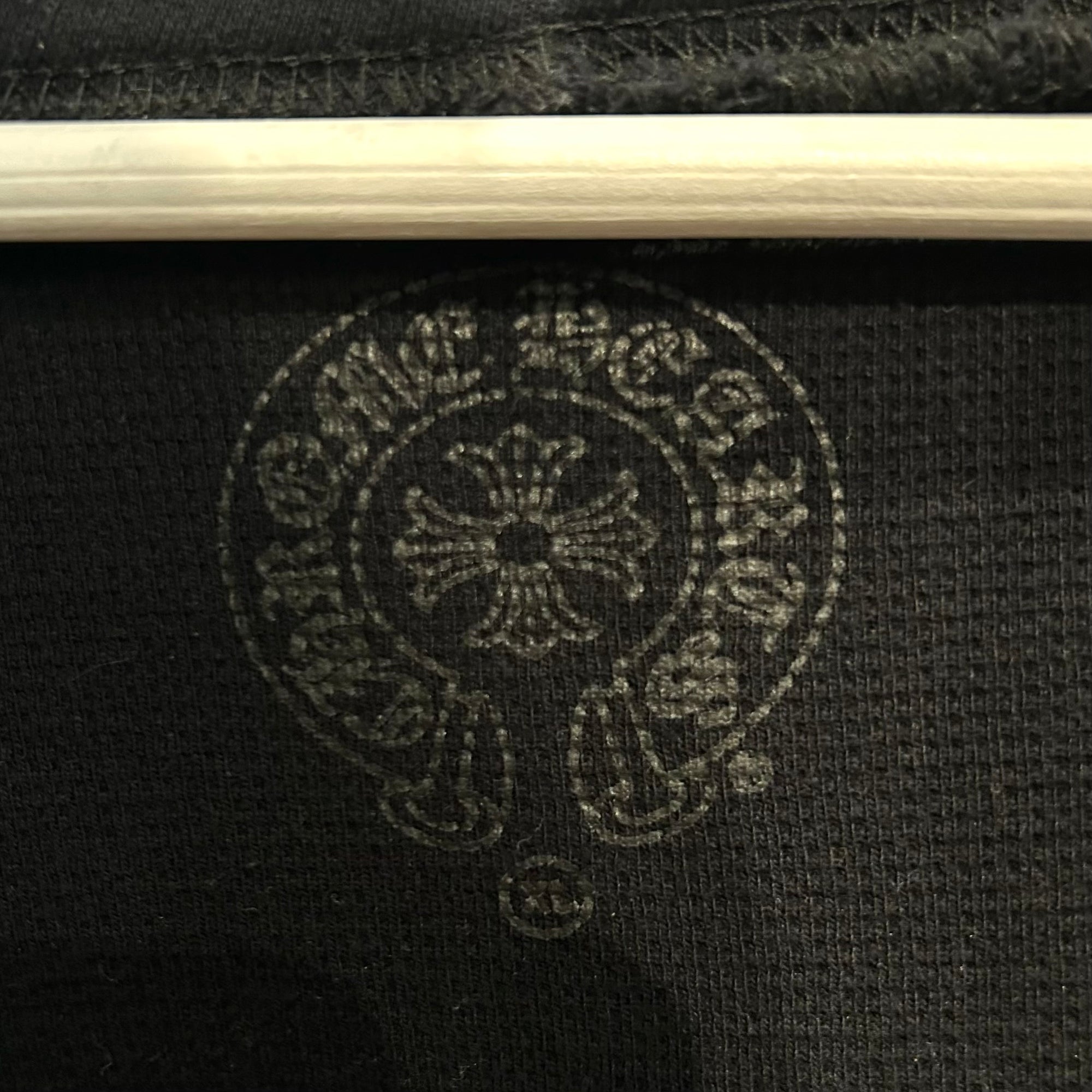 CHROME HEARTS SCROLL BANNER THERMAL ZIP HOODIE ‘BLACK’