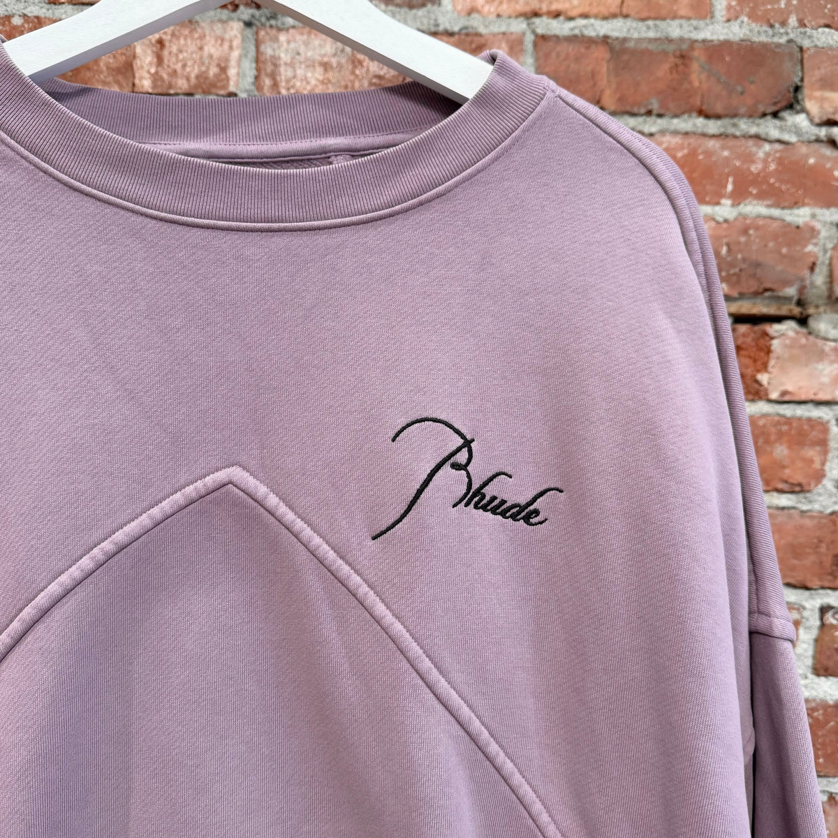 RHUDE LOGO PRINT SLOUCHY CREWNECK ‘MAUVE’