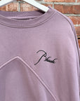 RHUDE LOGO PRINT SLOUCHY CREWNECK ‘MAUVE’