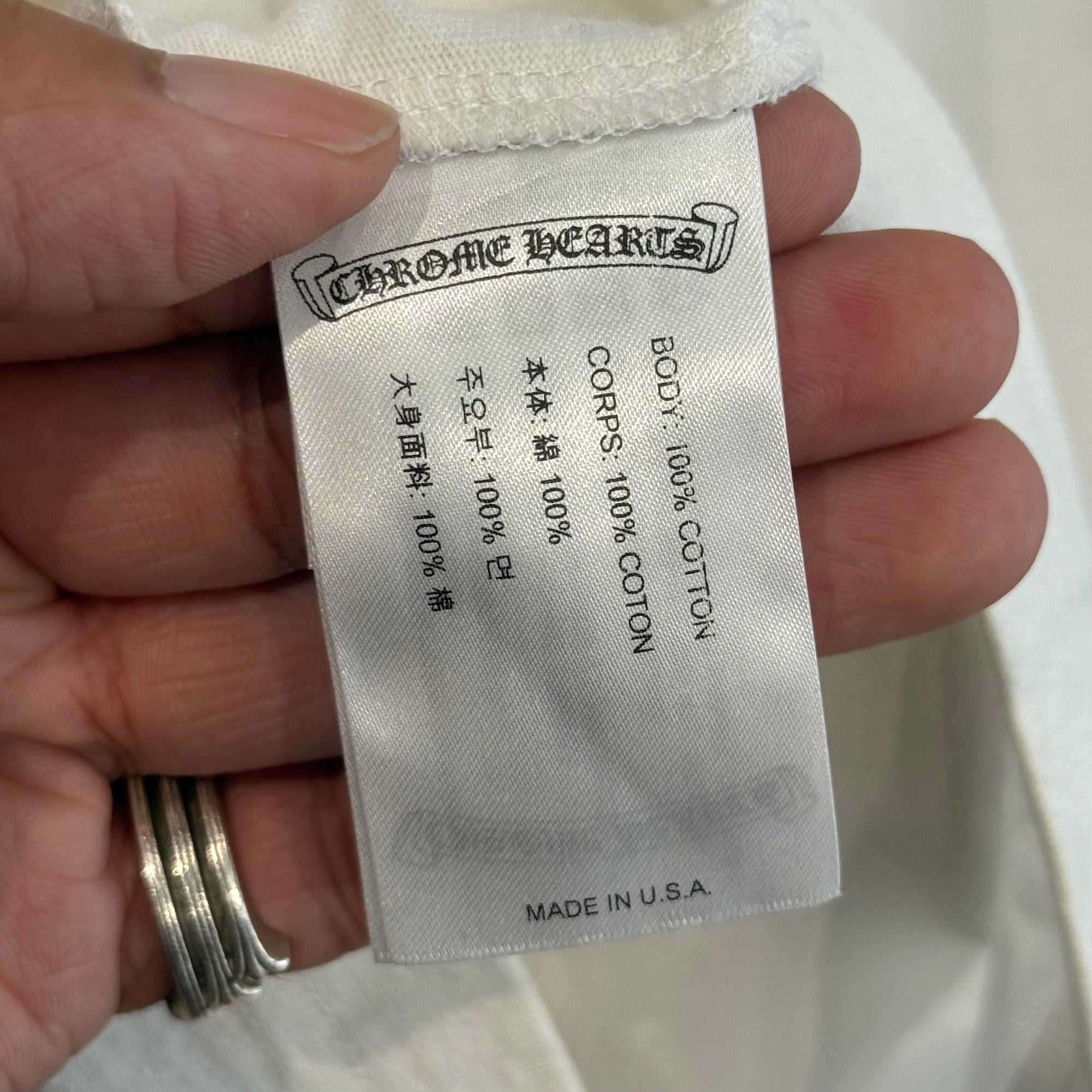 CHROME HEARTS AMERICAN FLAG LONGSLEEVE ’WHITE’