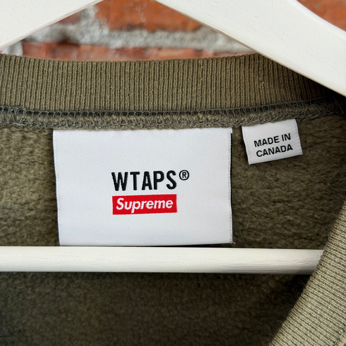SUPREME FW21 WTAPS UPARMORED LOGO CREWNECK ‘OLIVE’