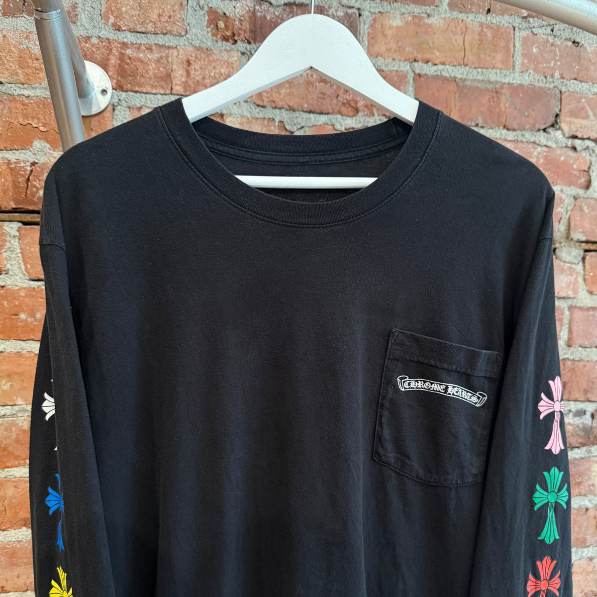 CHROME HEARTS MULTICOLOR CEMETERY CROSS LONGSLEEVE ‘BLACK/MULTI’