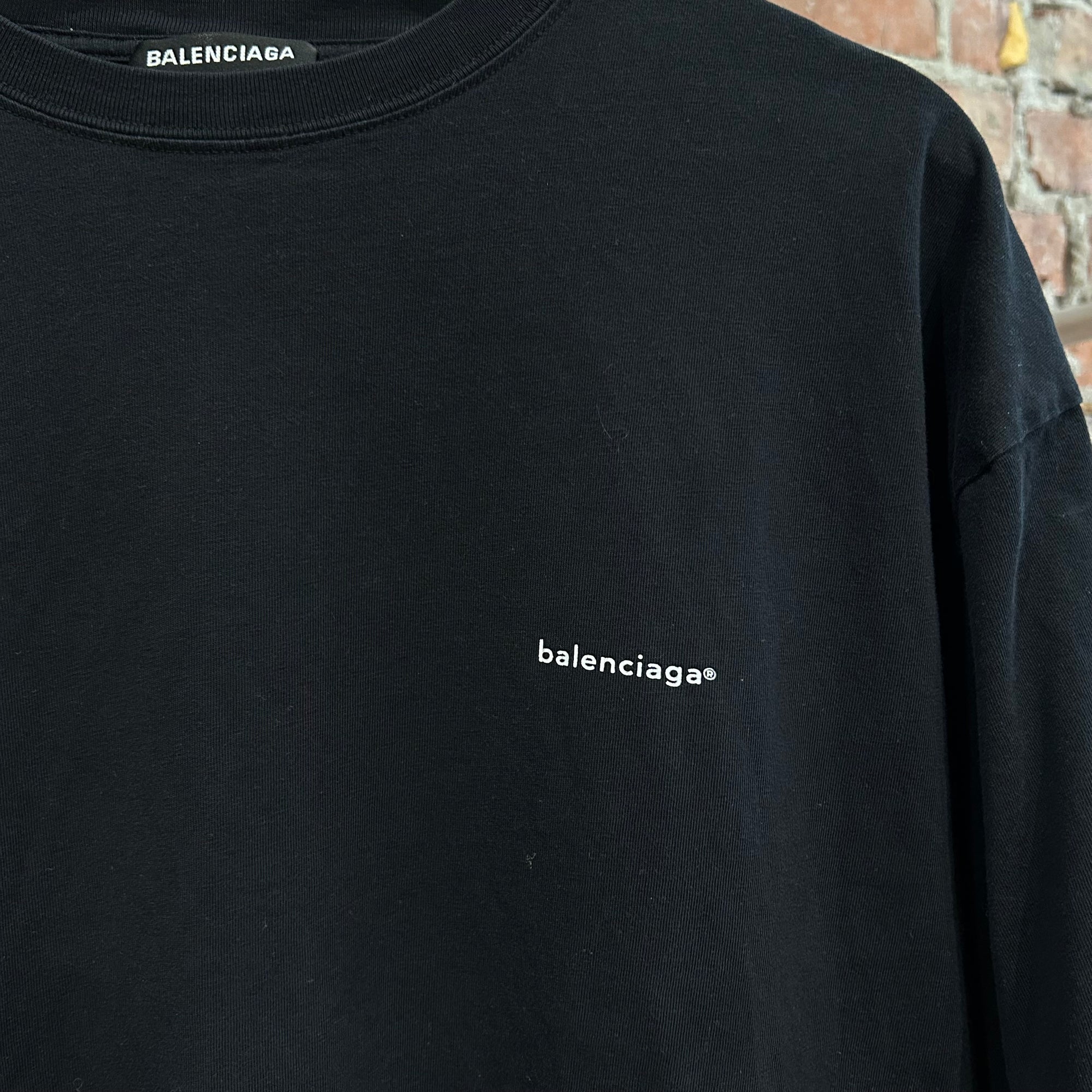 BALENCIAGA SS18 CHEST LOGO TEE ‘BLACK’