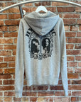 HYSTERIC GLAMOUR DISTRESSED THERMAL ZIP UP HOODIE ‘GREY’