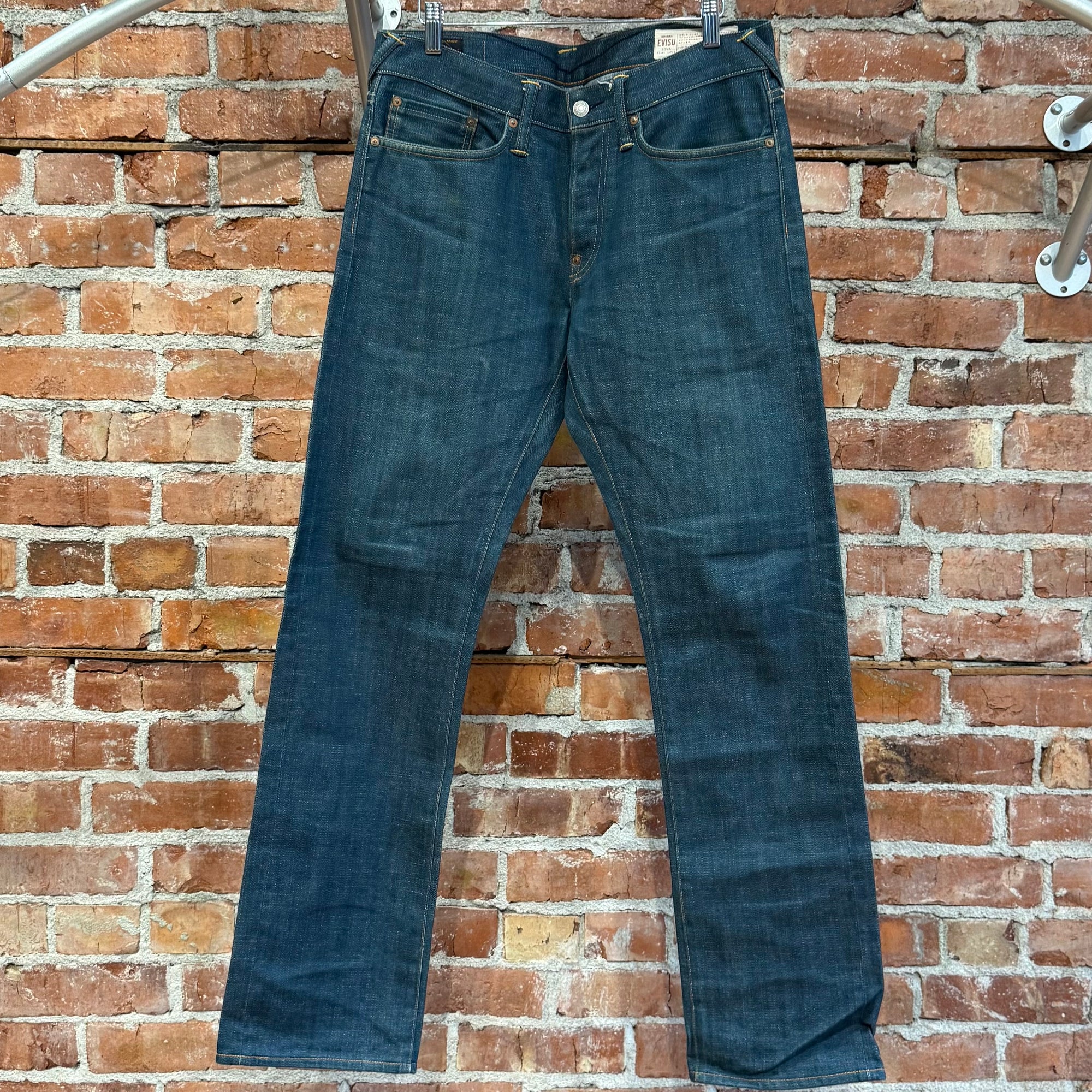 EVISU LOT 2008 THIN GULL STRAIGHT FIT DENIM ‘WASHED INDIGO/IVORY’