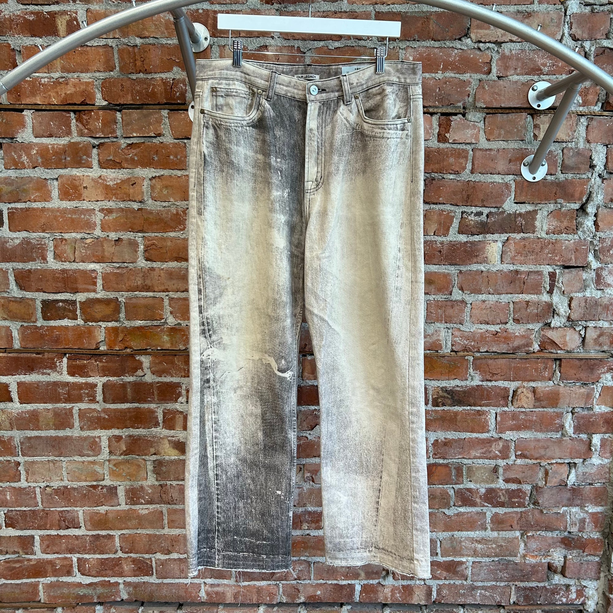 OUR LEGACY THIRD CUT PRINTED DENIM ‘WHITE/BLACK’