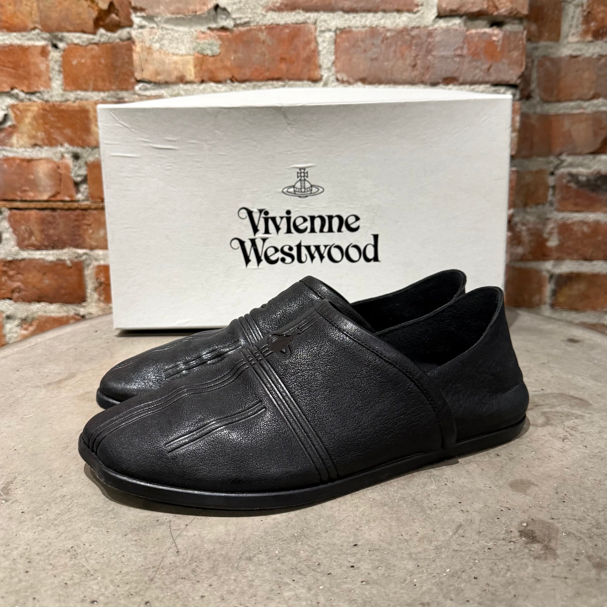 VIVIENNE WESTWOOD ORB CALFSKIN LOAFERS ‘BLACK’