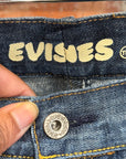 EVISU GENES THIN GULL SLIM STRAIGHT DENIM ‘FADED INDIGO/WHITE’