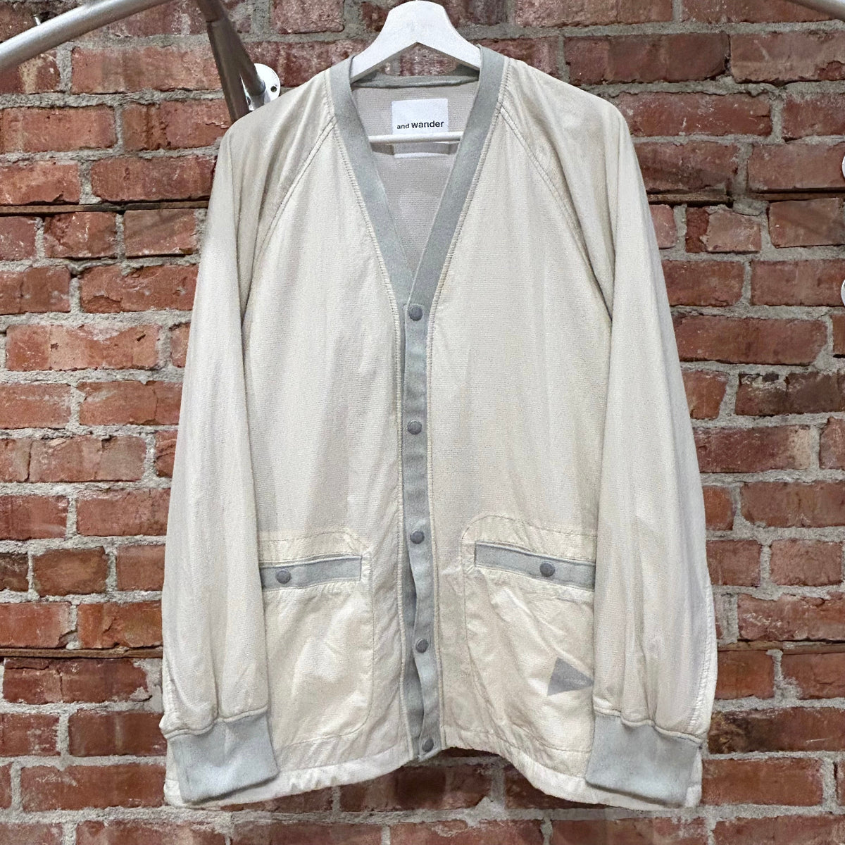 AND WANDER CARDIGAN SHELL JACKET ‘CREAM’