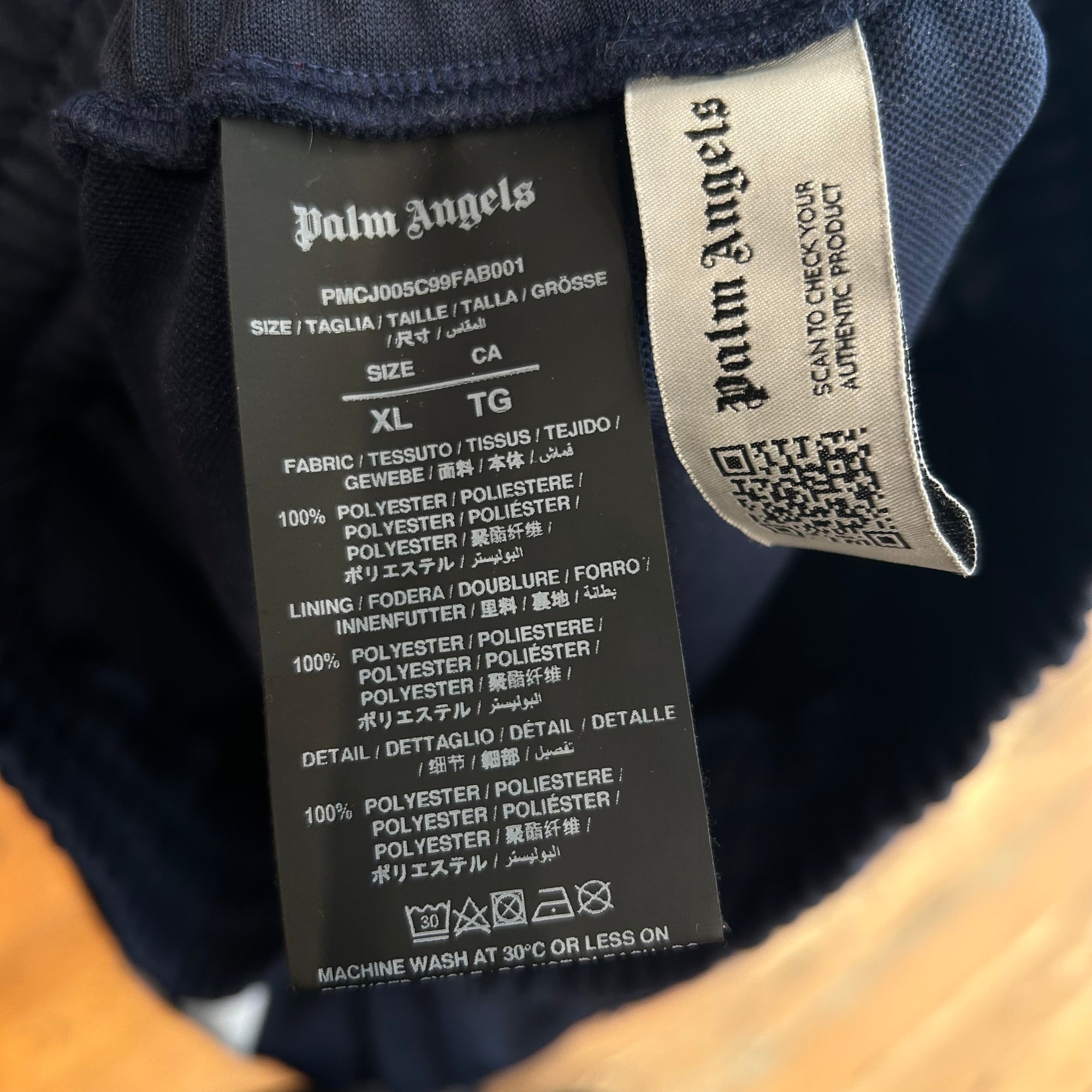 PALM ANGELS SIDE ZIP TRACK PANTS ‘NAVY’