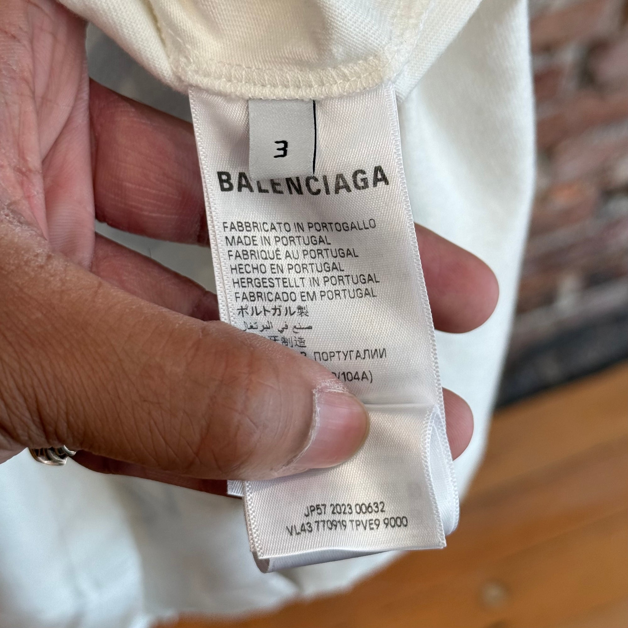 BALENCIAGA FW23 3B TOP LEAGUE RACING LOGO TEE ‘WHITE’