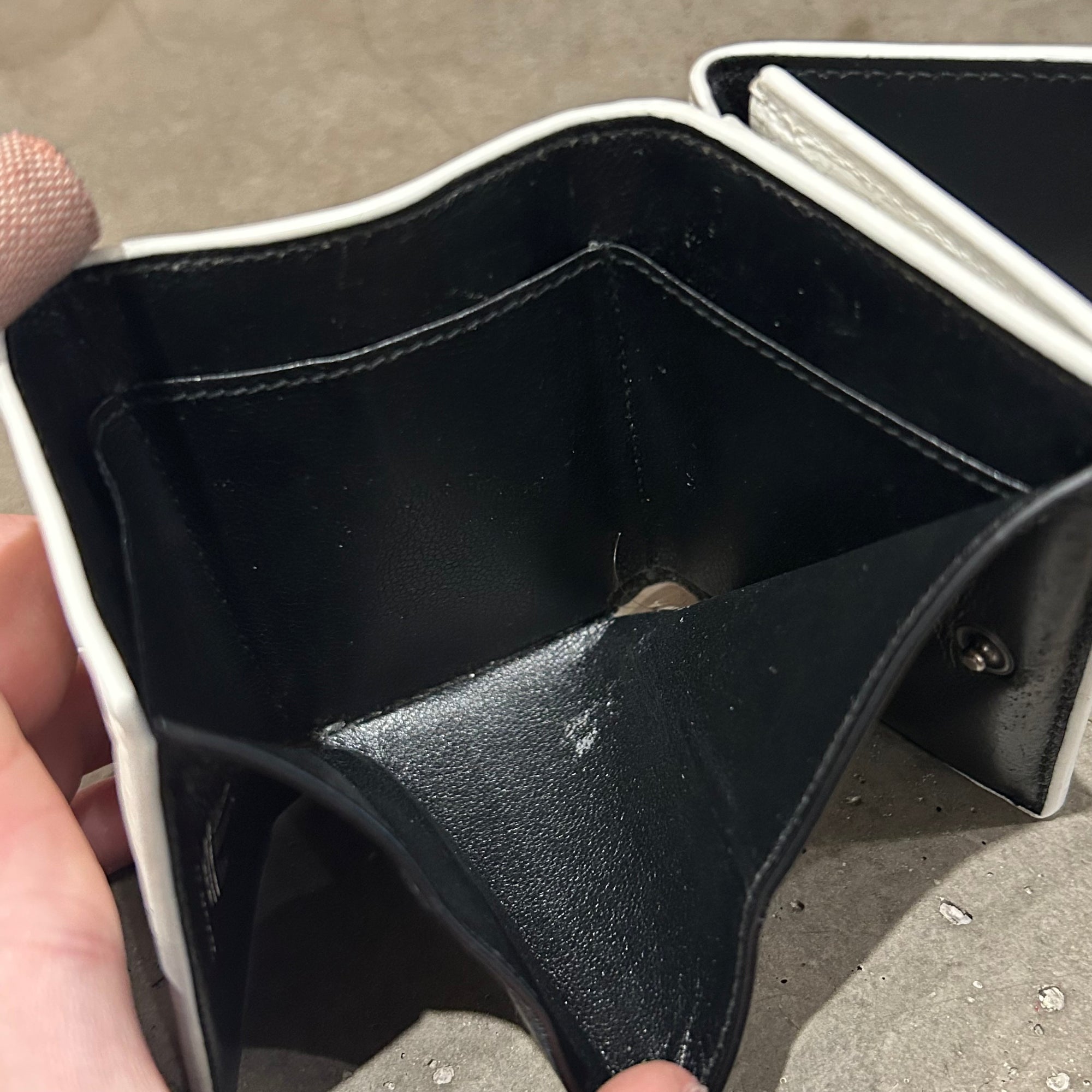 BALENCIAGA X ADIDAS TRIFOLD LAMBSKIN WALLET ‘BLACK/WHITE’