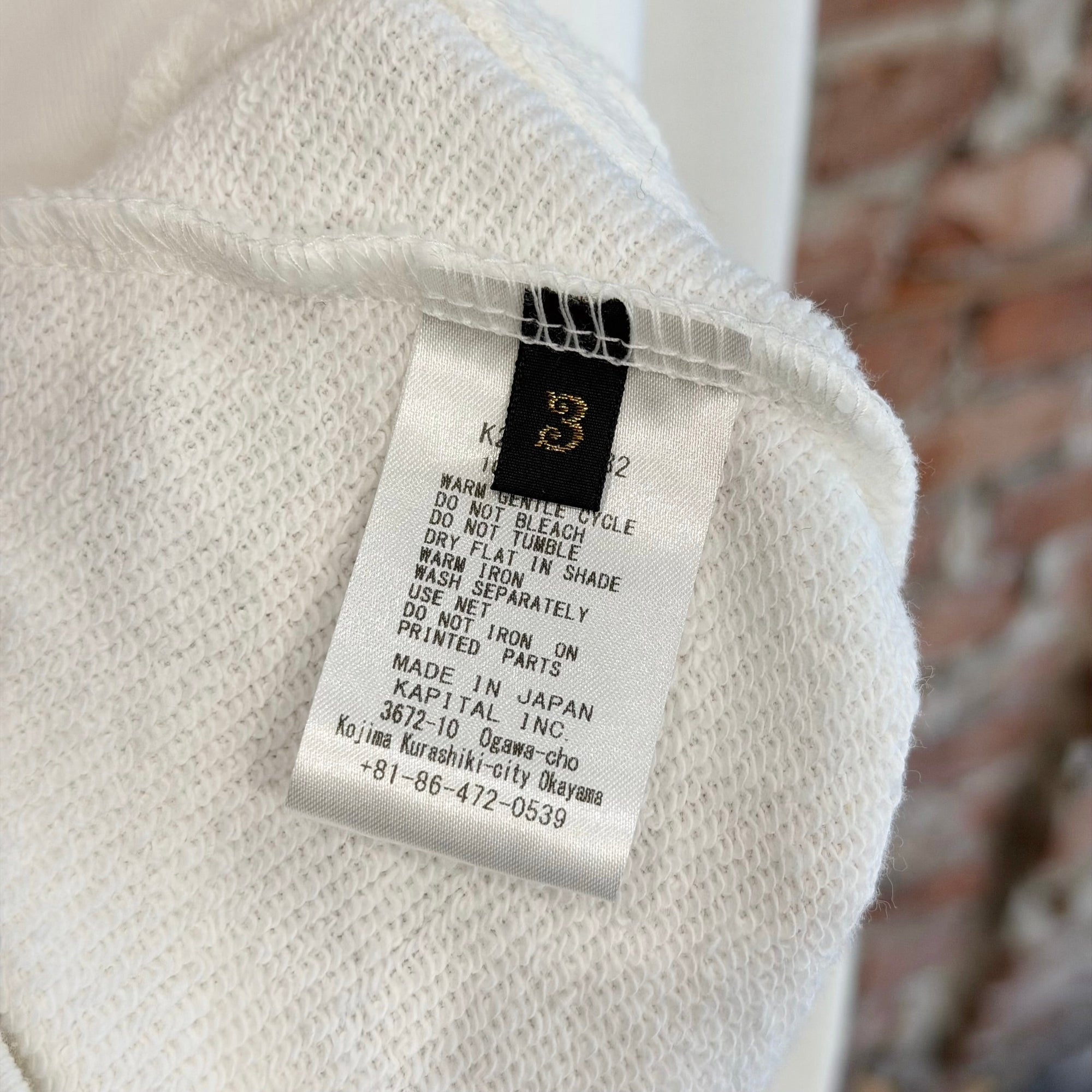 KAPITAL LUCKY BATTERY BIRD CREWNECK ‘WHITE’