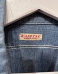 KAPITAL SMILEY CHAMBRAY BUTTON UP SHIRT ‘BLUE’