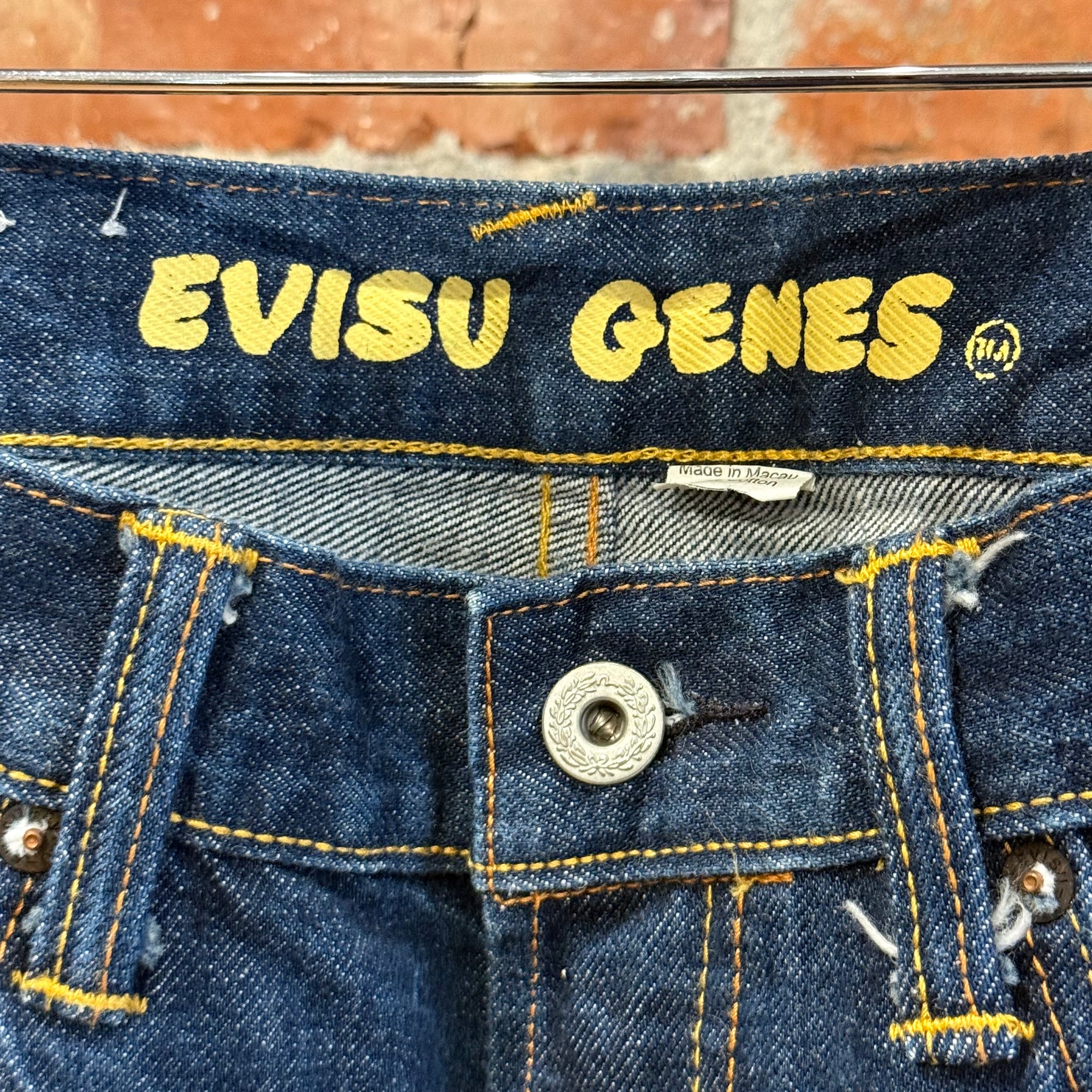 EVISU GENES THIN GULL SLIM STRAIGHT DENIM ‘INDIGO/IVORY’