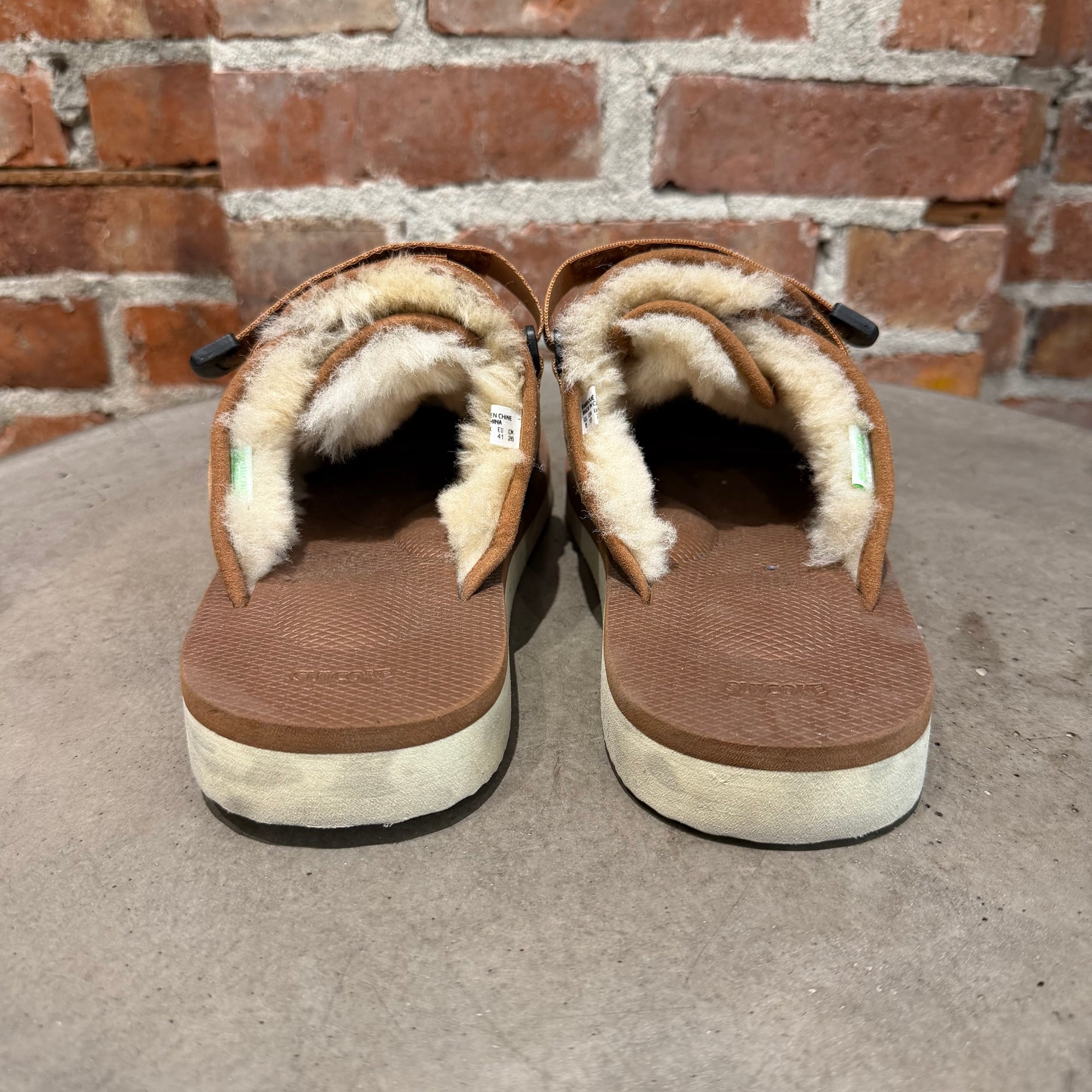 SUICOKE UGG SLIP ON LOAFERS ‘BROWN’
