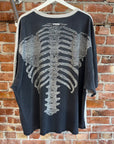 KAPITAL TWO TONE SKELETON TEE ‘BLACK/GREY’