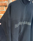 BALENCIAGA VIRGIN WOOL ZIP-UP LOGO JACKET ‘BLACK’
