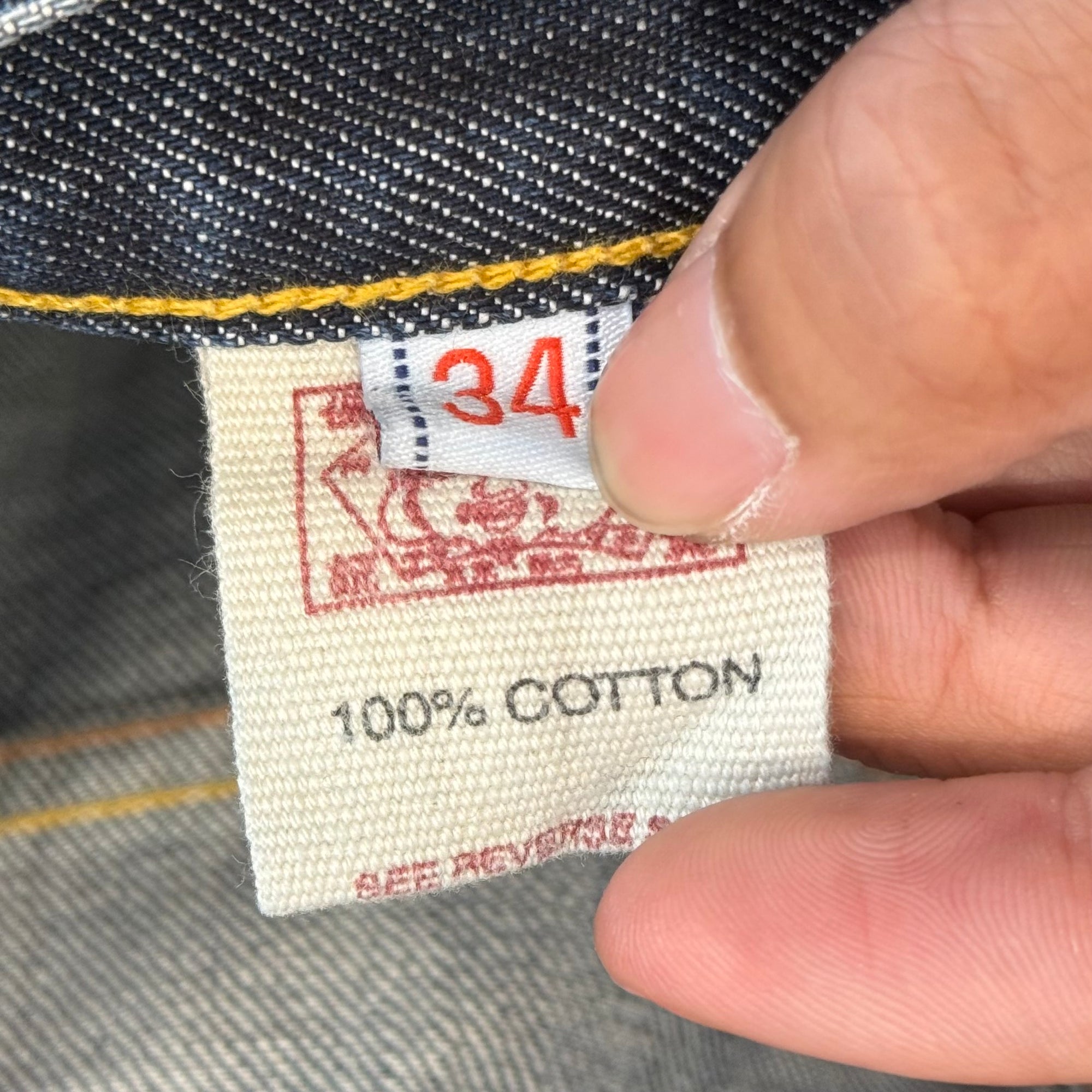 EVISU LOT 2008 THIN GULL DENIM 'INDIGO/WHITE'