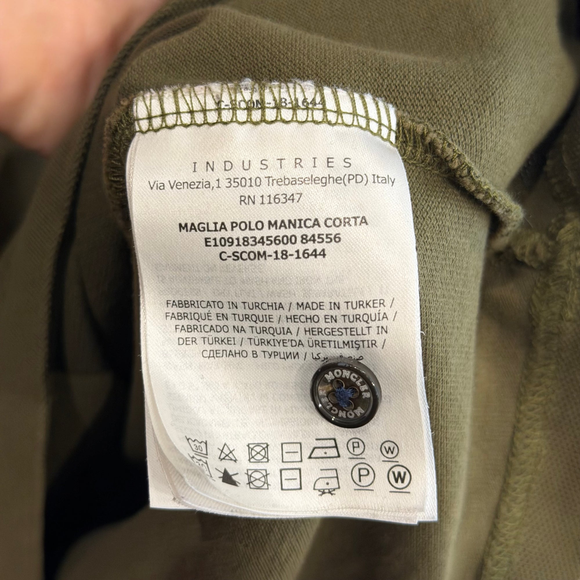 MONCLER TRICOLOR TRIMMED PIQUE POLO ‘OLIVE’