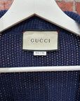 GUCCI OVERSIZED CABLE KNIT CARDIGAN ‘BLUE’